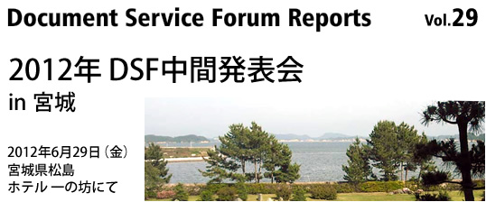 Document Service Forum Reports 29
2012N DSFԔ\ in {
2012N629ij{錧 ze ̖Vɂ