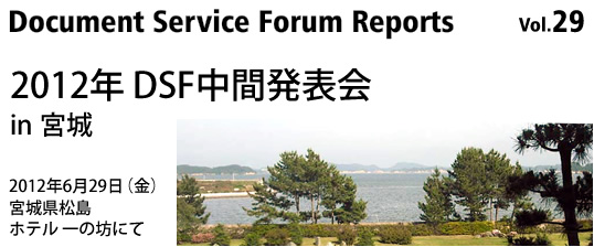 Document Service Forum Reports 29
2012N DSFԔ\ in {
2012N629ij{錧 ze ̖Vɂ